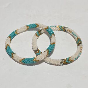 2 Sashka 8" Beaded Bracelets Handmade